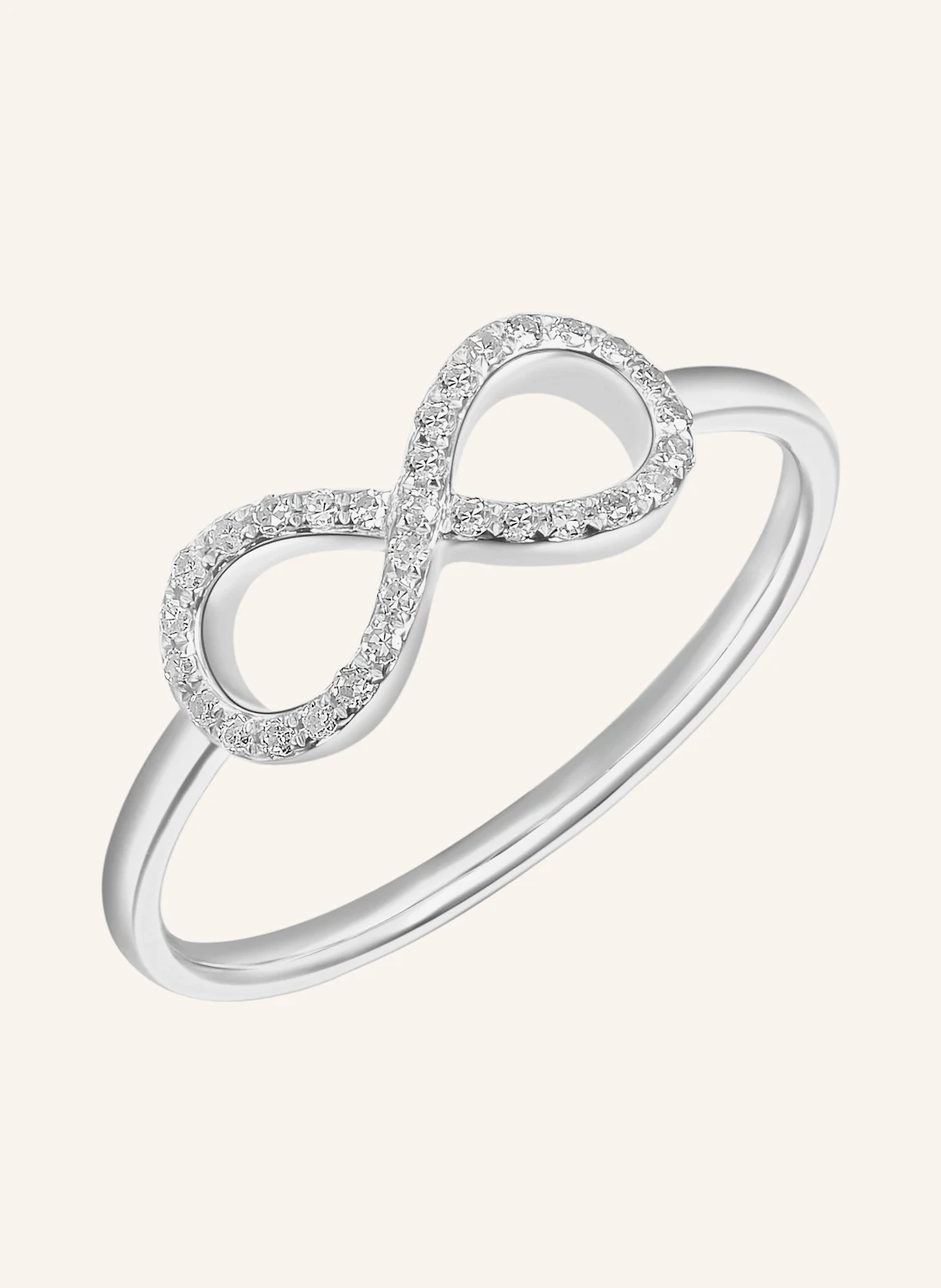 Leaf Ring INFINITY aus 18 Karat Weißgold mit Diamanten