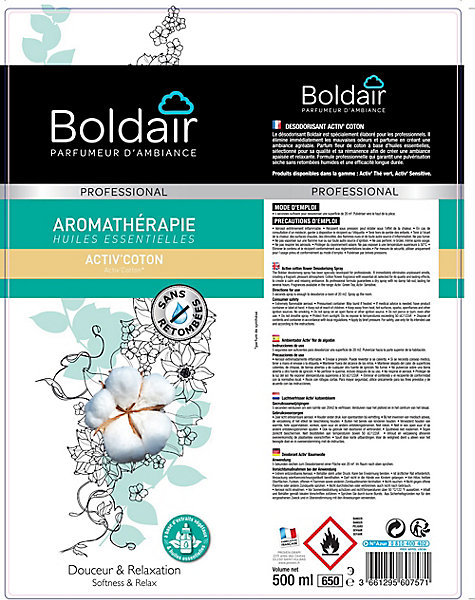 Désodorisant Boldair huiles essentielles patchouli et cèdre 500 ml