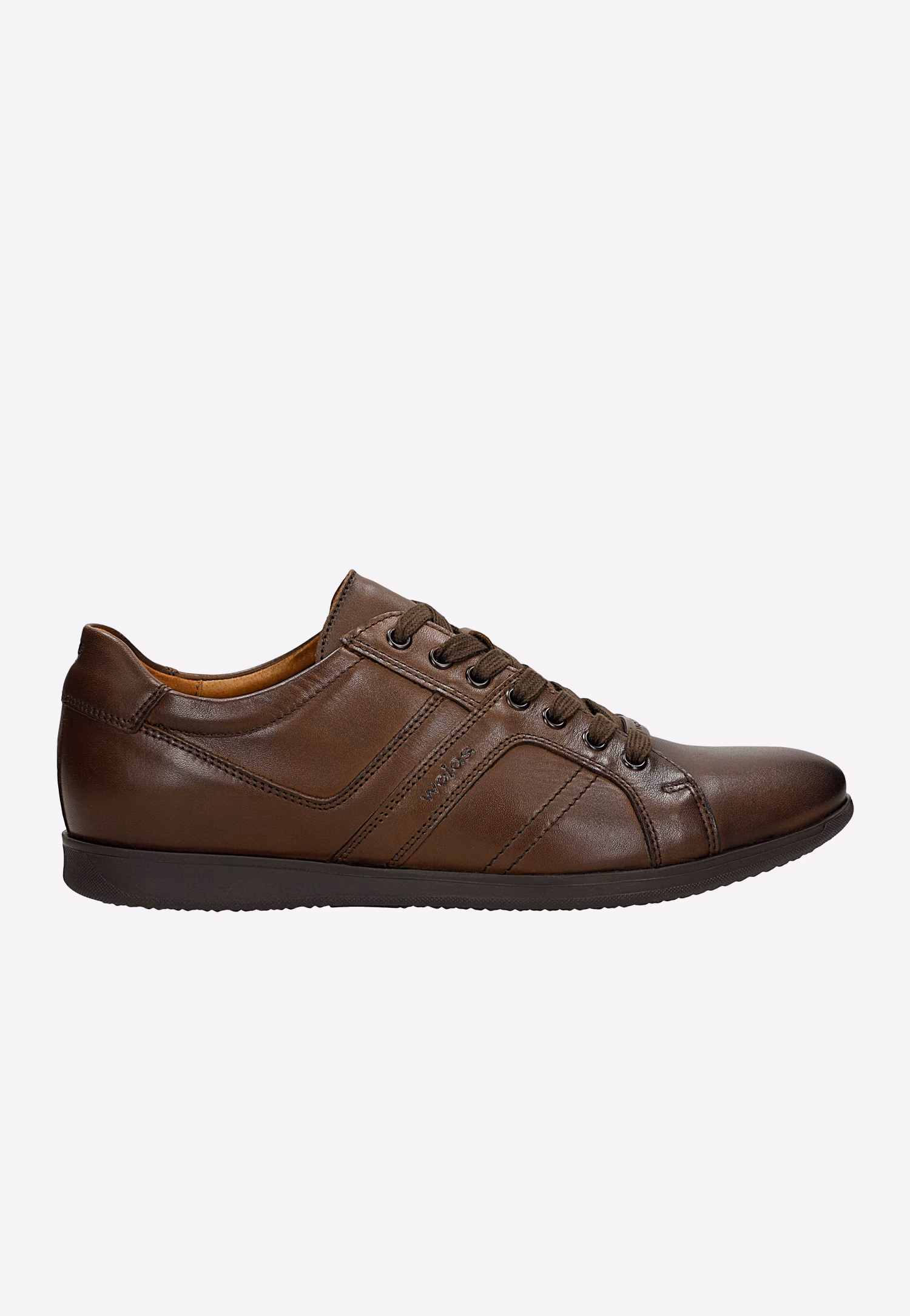 Brązowe skórzane sneakersy męskie