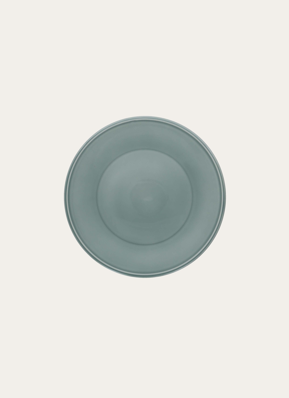 ASSIETTE PLATE UNIE EN FAÏENCE LICHEN