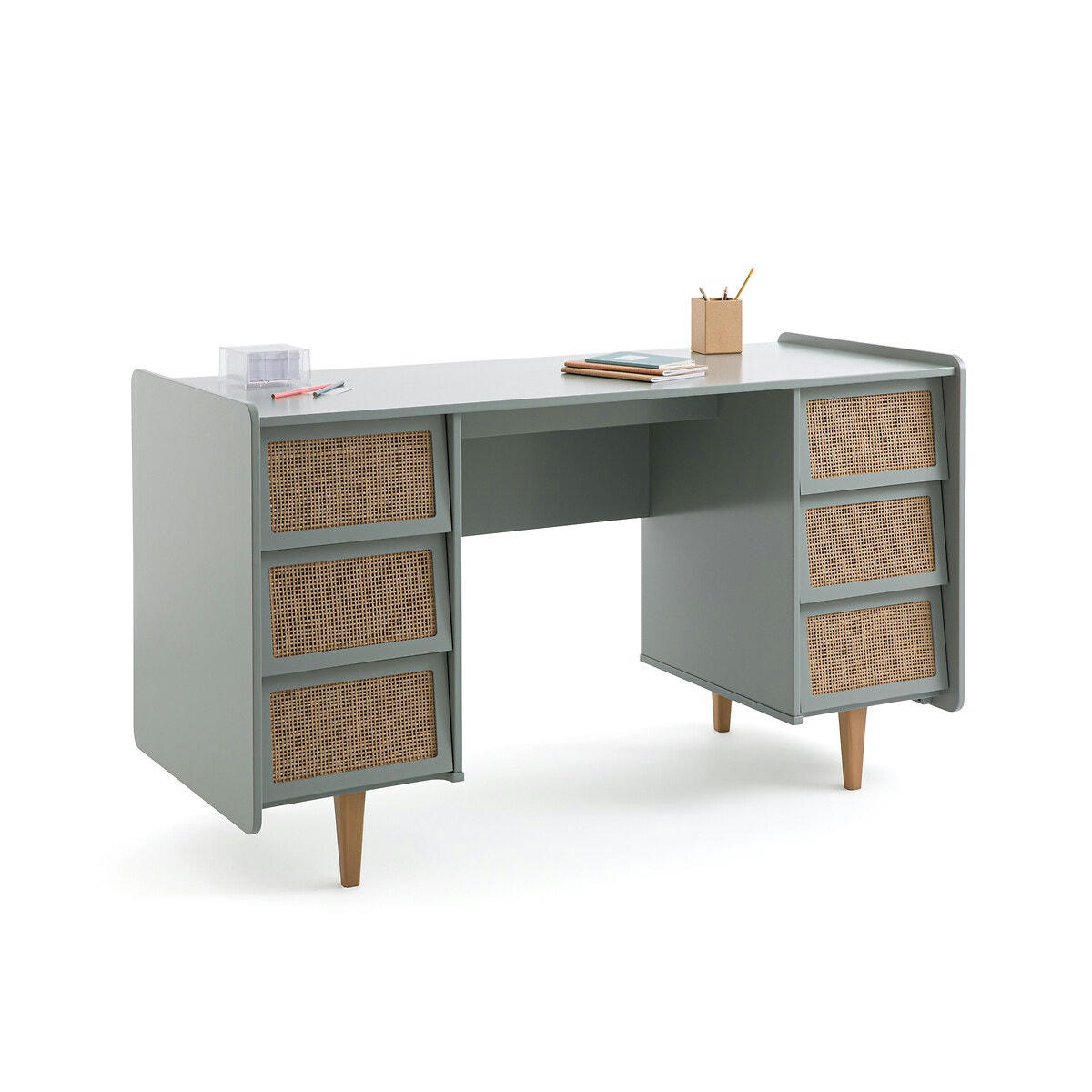Bureau double caisson 6 tiroirs, Taga