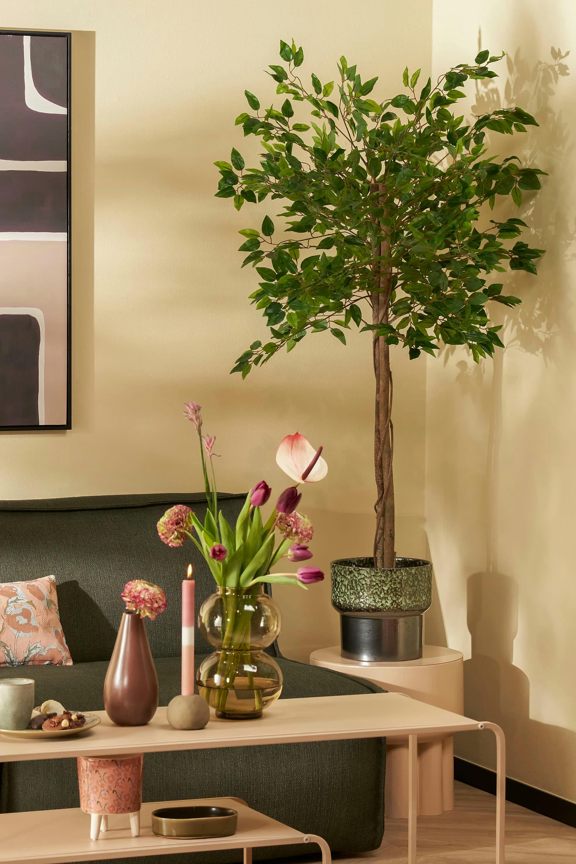 - Ficus artificielle vert en pot H150