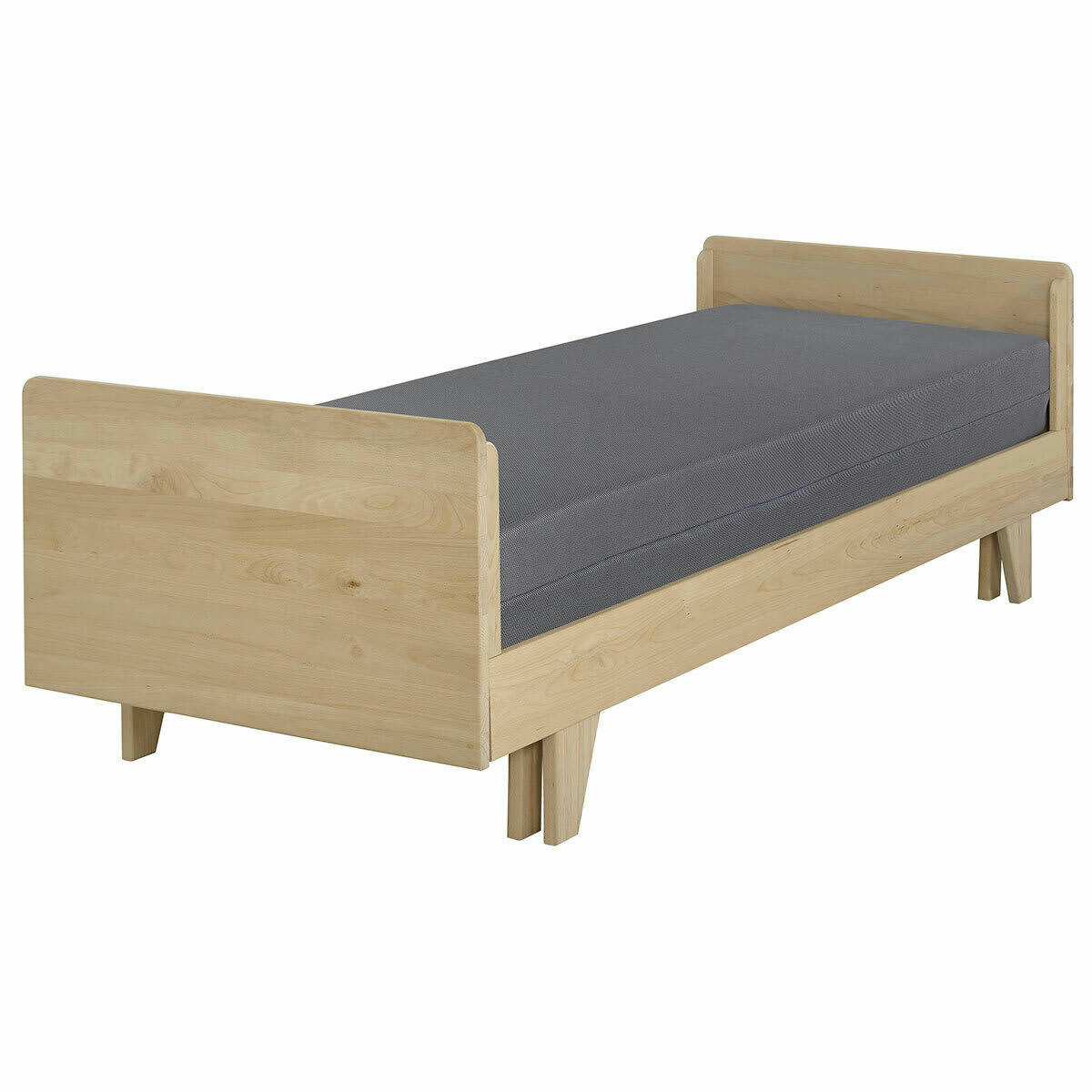 NANDO - Pack lit extensible avec matelas 80x200 cm bois massif bois
