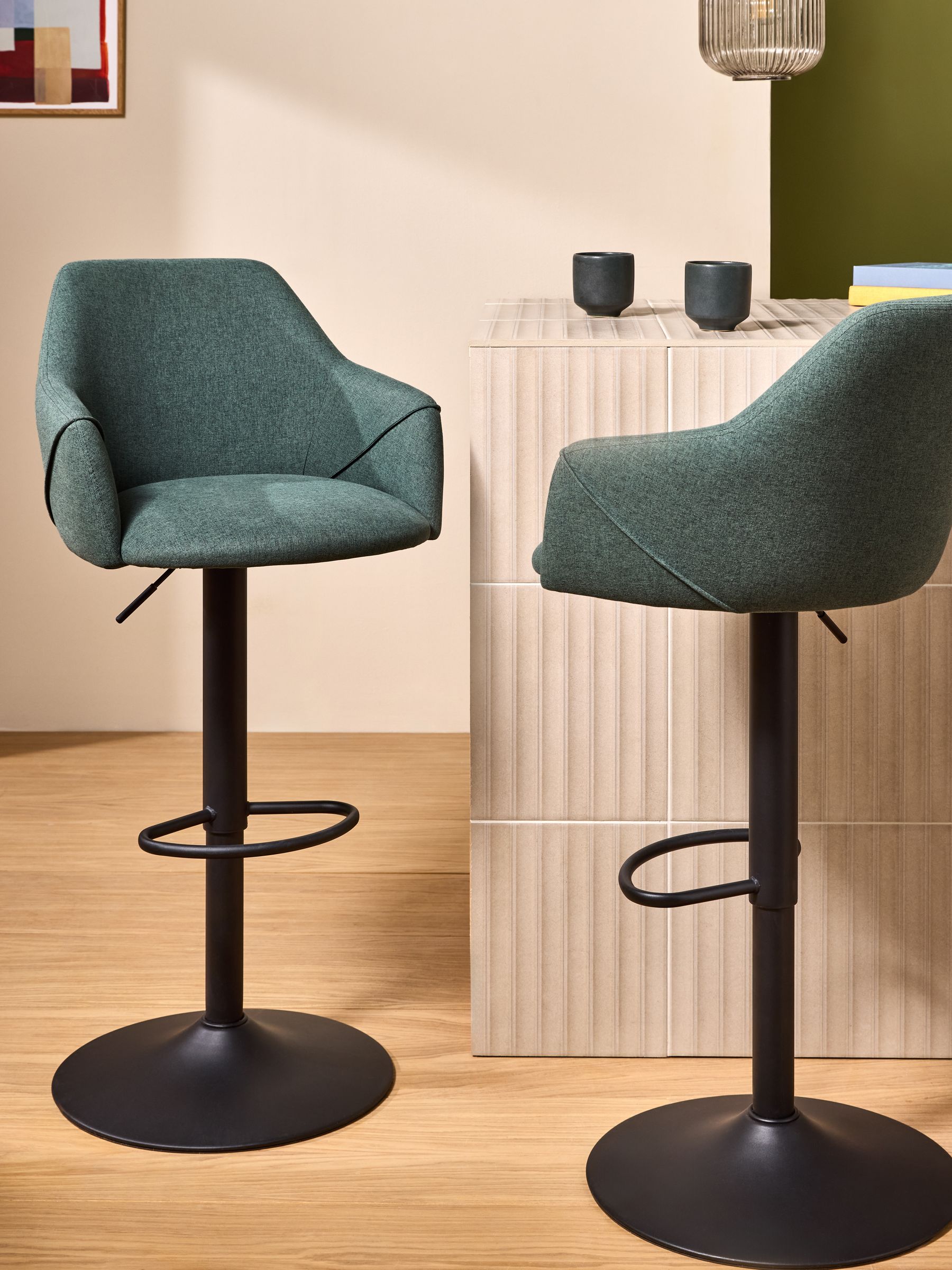 Lule Bar Stool in Bay Green