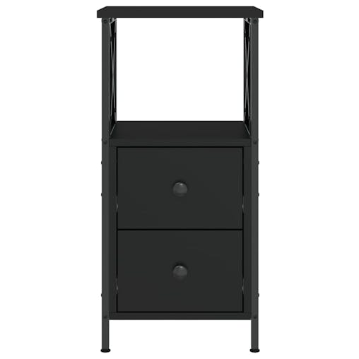 NNEVL Bedside Cabinets 2 pcs Black 34x35.5x70 cm Engineered Wood