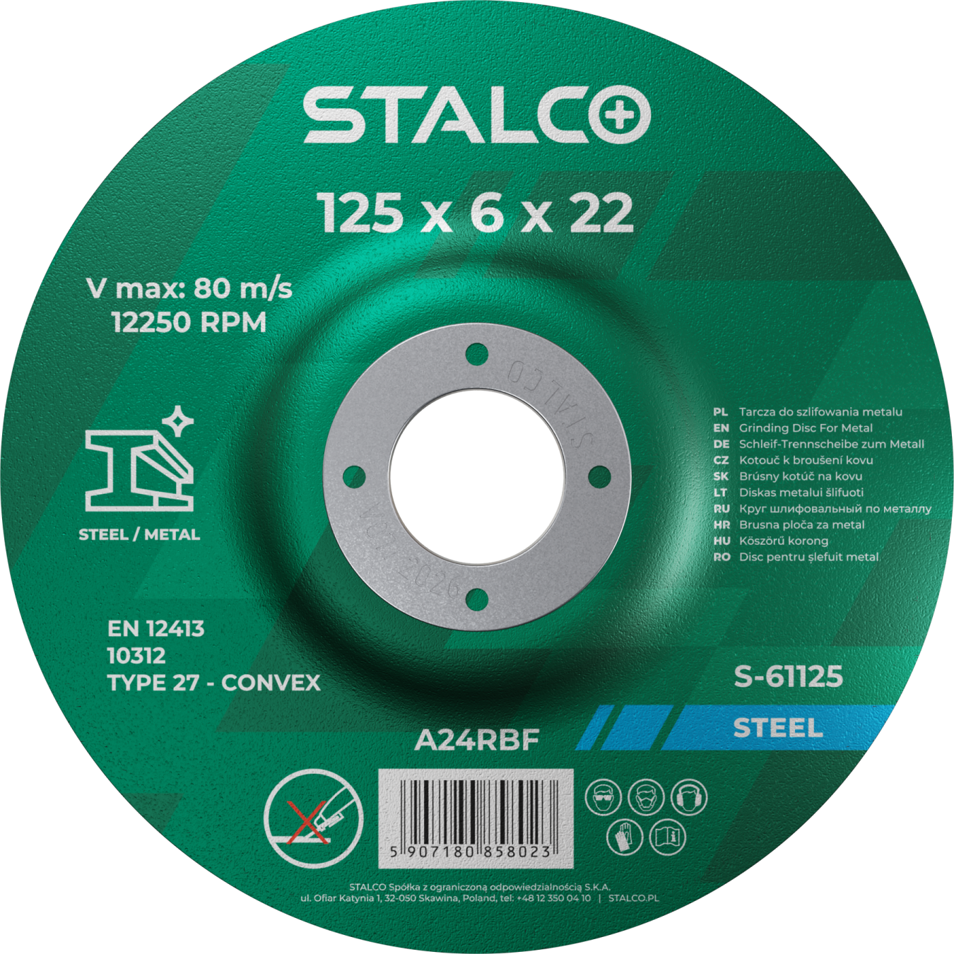 Tarcza do szlifowania metalu ø115 x 6,0 x 22,23 mm STALCO S-61115