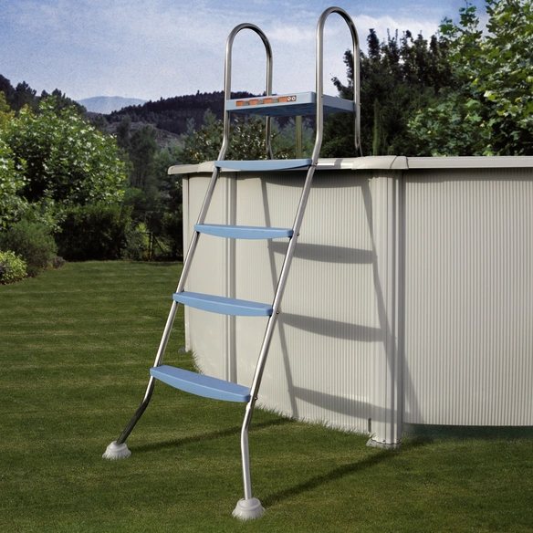 Pool-Leiter, Stahl, geeignet für: Aufstellbecken bis 132 cm Höhe