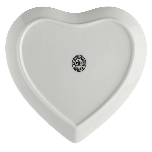 Zestaw 2 talerzyków do ciast Cupido serce - Biały, 17 cm