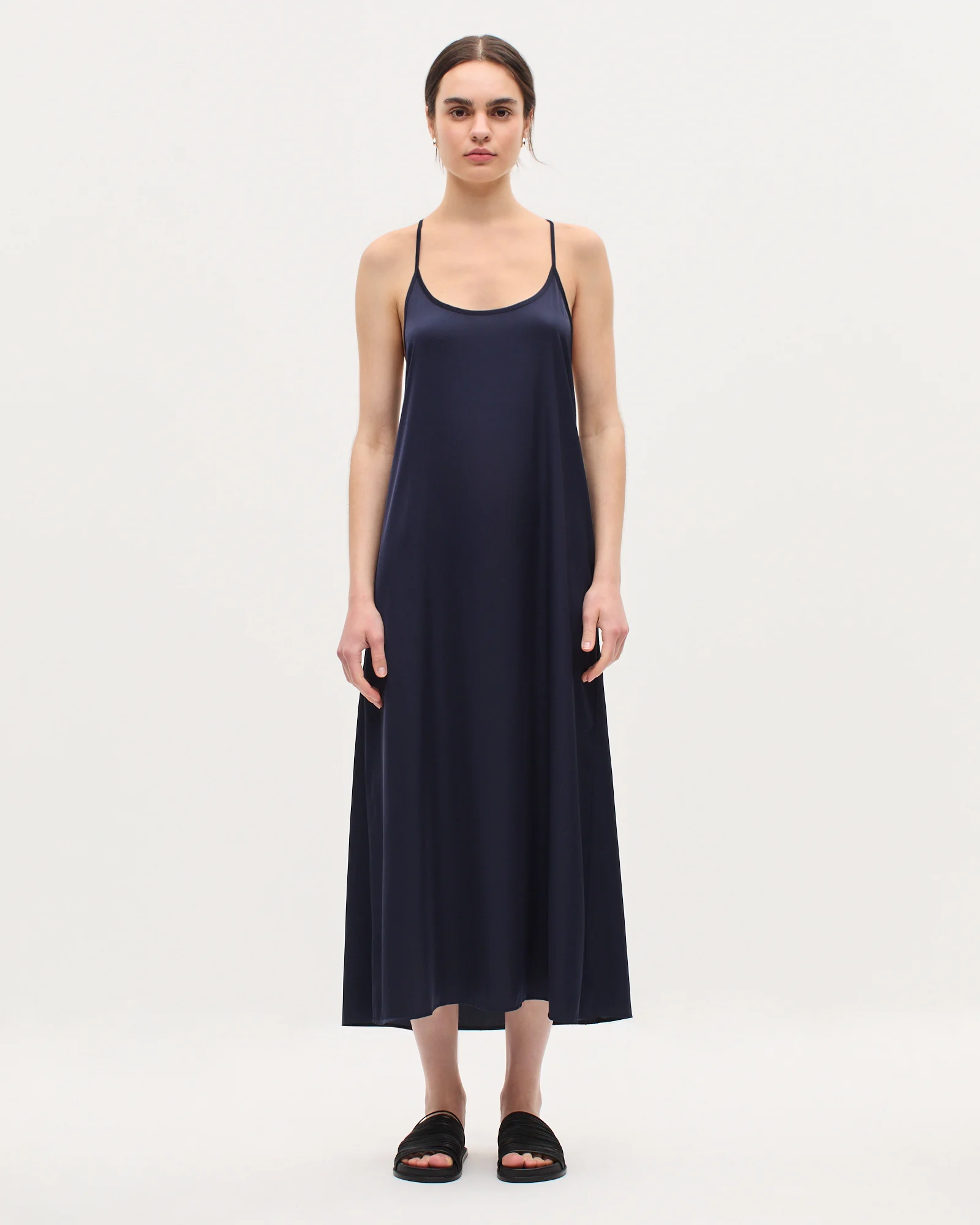 Robe longue nuisette satinée