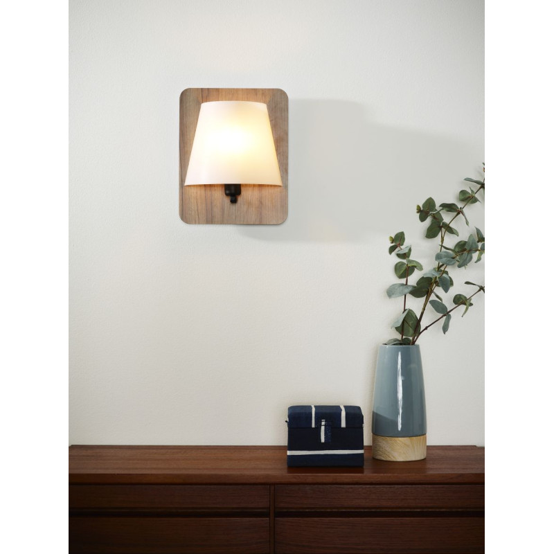 Applique Idaho en bois foncé E14 15 W LUCIDE