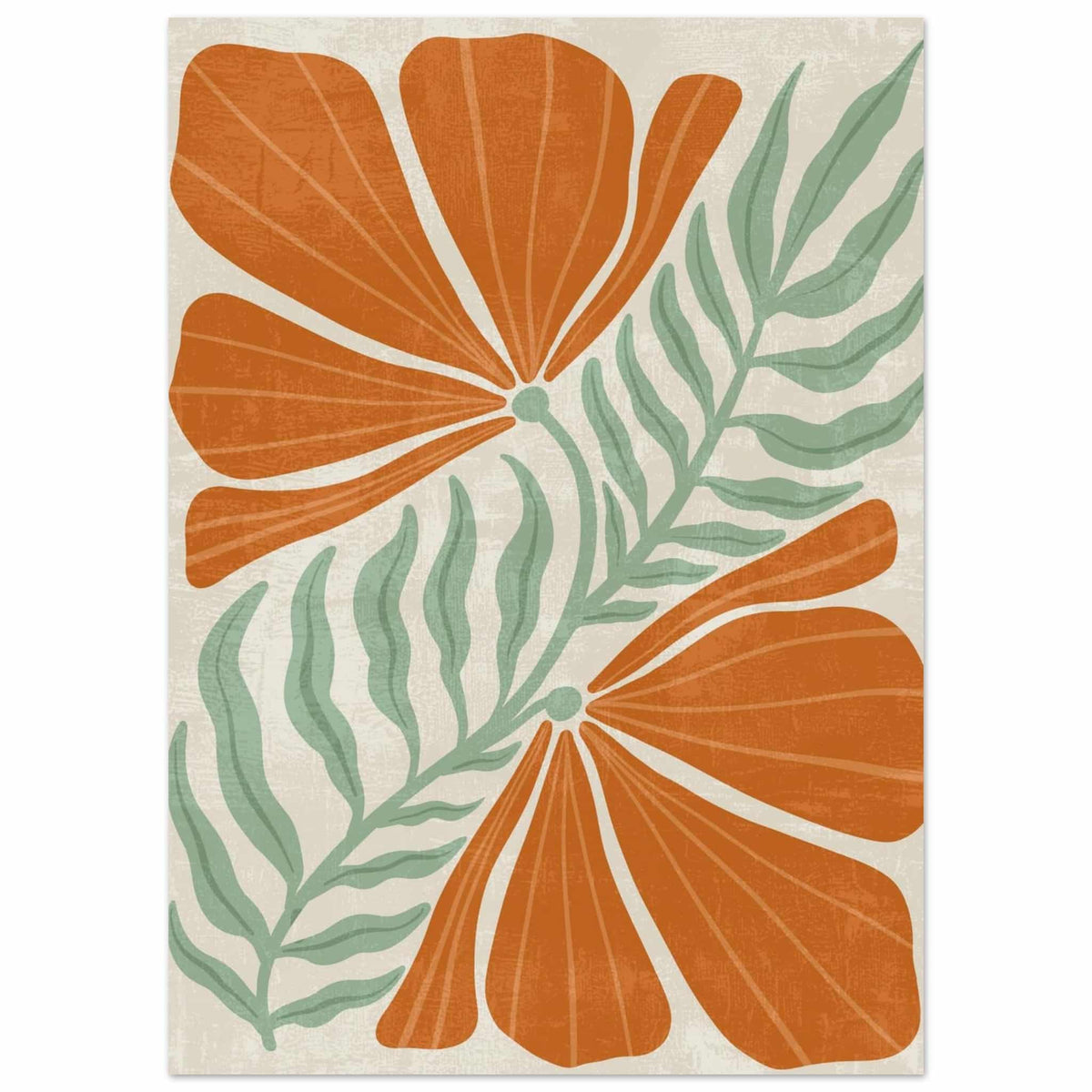 Artfulprints Poster Boho – Orange florals  - 50x70 cm - Oranje