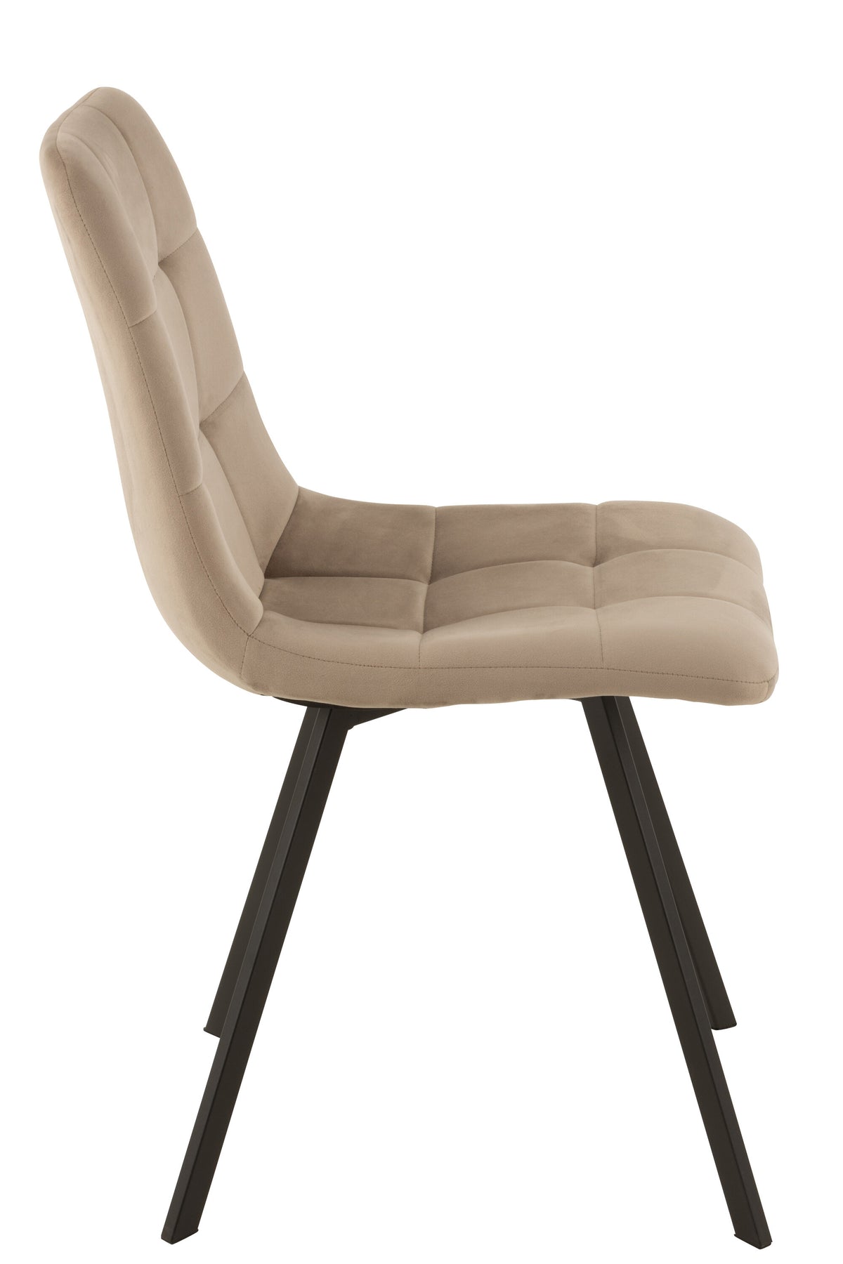 J-Line stoel Morgan - textiel/metaal - beige - 2 stuks