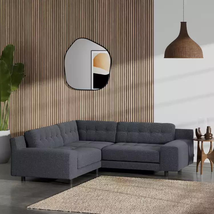 Habitat Hendricks Reversible Corner Sofa -Charcoal-Black Leg