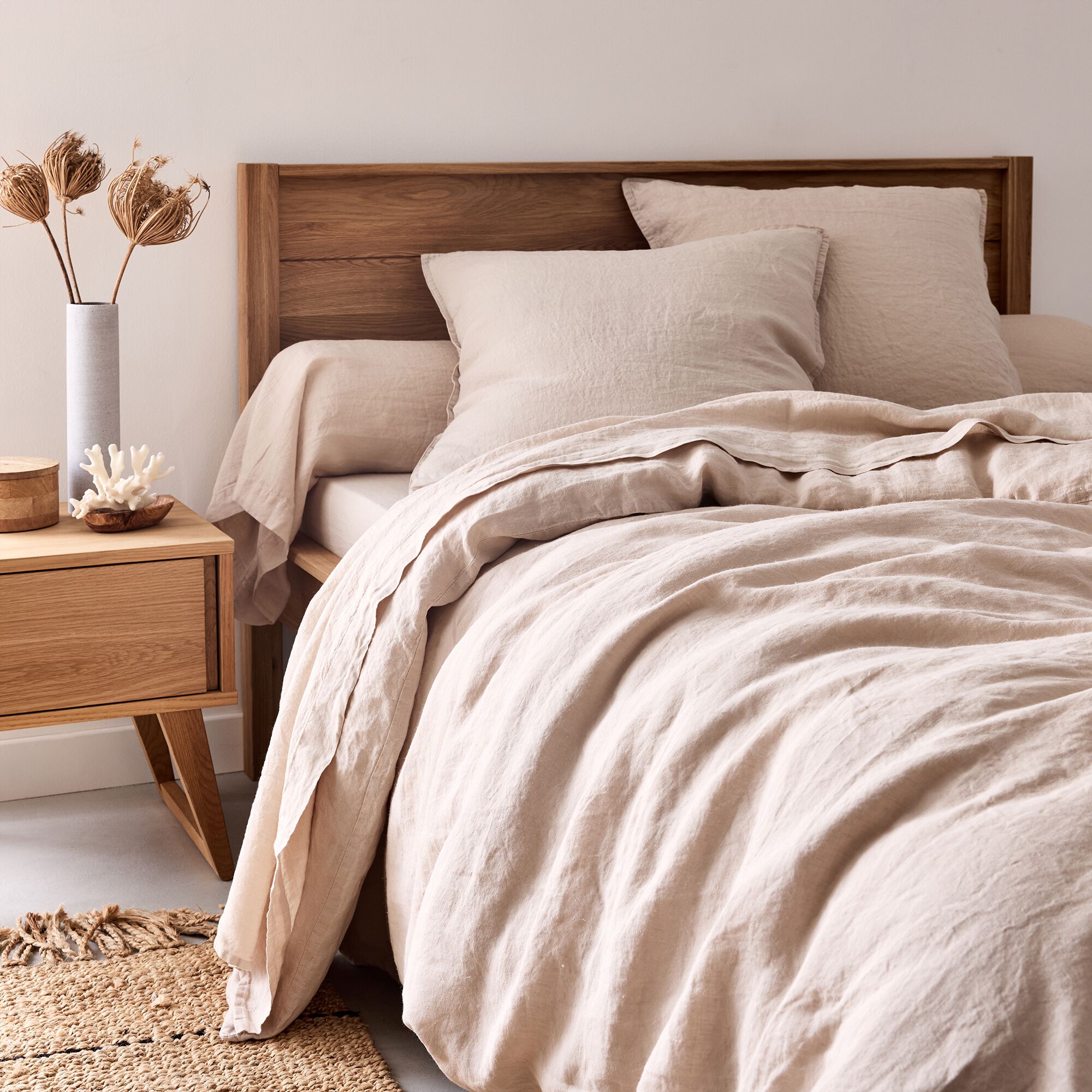 VENCE - Drap plat en lin lavé 270x300cm - beige