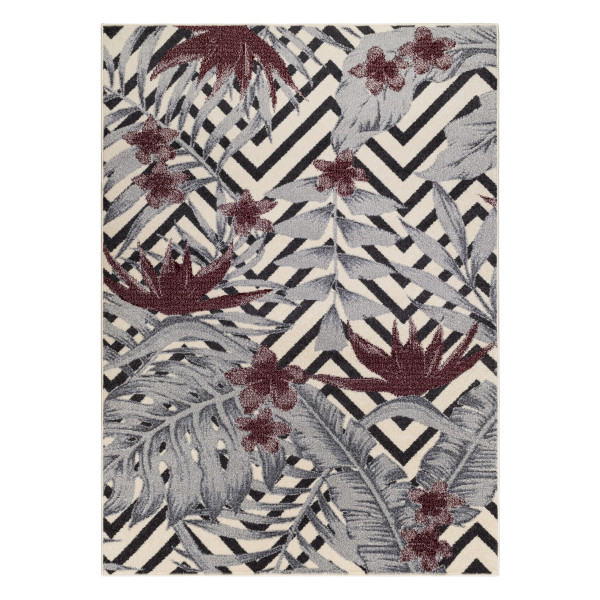 Dywan HEOS 78540 krem / bordo LIŚCIE DŻUNGLA 120x170 cm