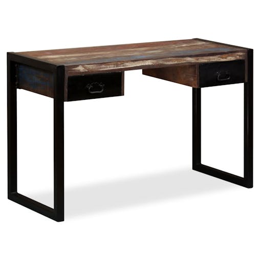 NNEVL Desk with 2 Drawers Solid Reclaimed Wood 120x50x76 cm
