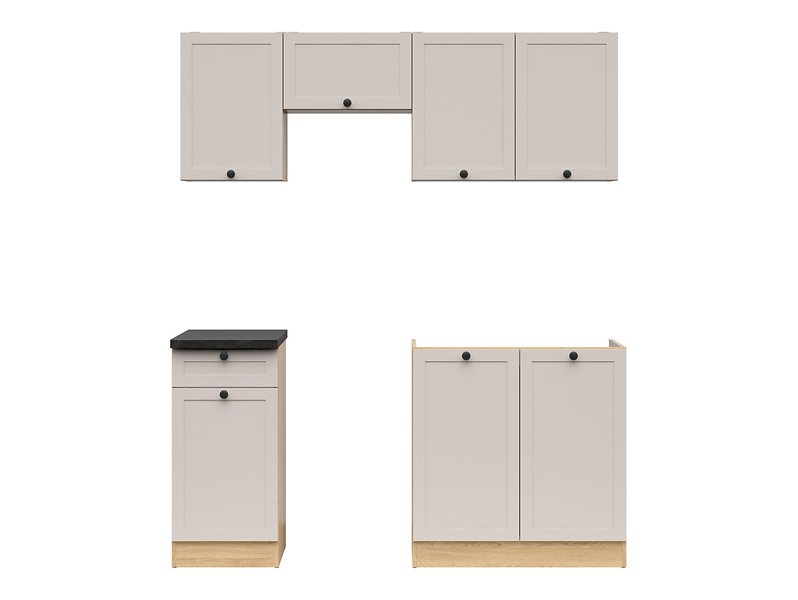 Komplet kuchenny Junona Line 170 cm dąb bernstein/uni kaszmir z blatem