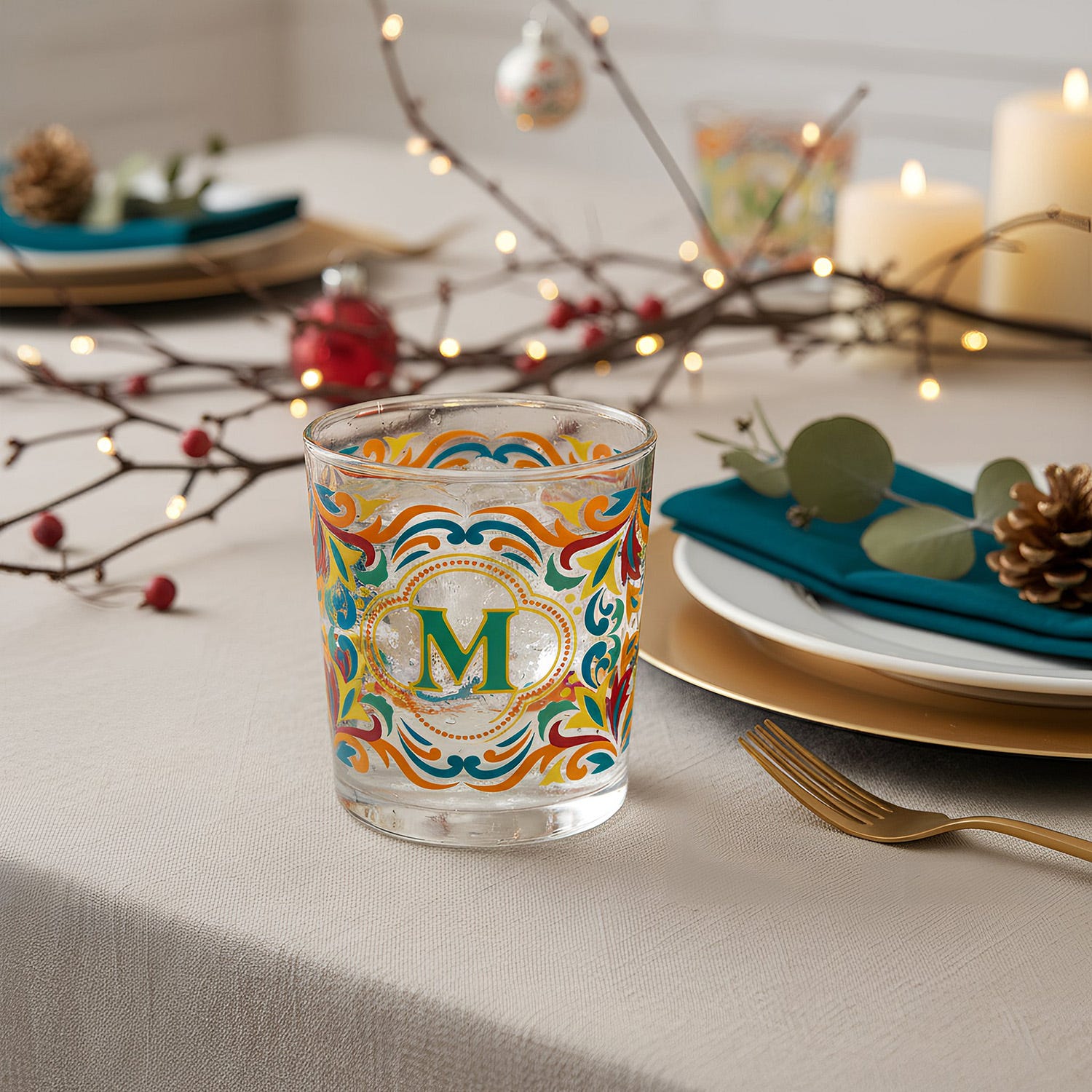 Bicchiere acqua lettera M Royal Garden