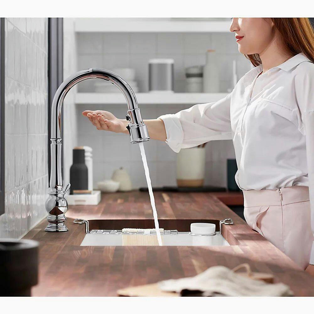 Kohler Artifacts® Kitchen Sink Faucet with KOHLER® Konnect™ and Voice Activated Technology, Polished Chrome