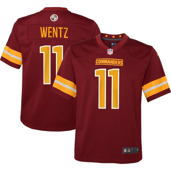 Carson Wentz Washington Commanders Nike Youth Game Jersey - Burgundy/Black/White