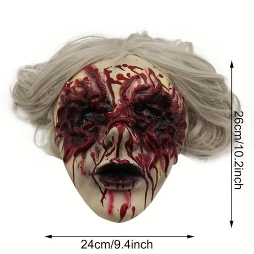NNETM Spectral Elegance: The Haunting Beauty of a White-Haired Ghost Mask