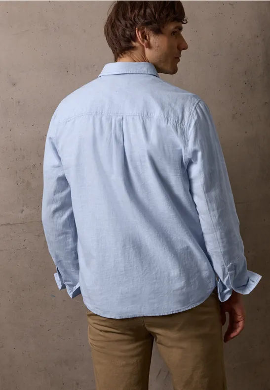 Langarm Hemd aus Leinenmix