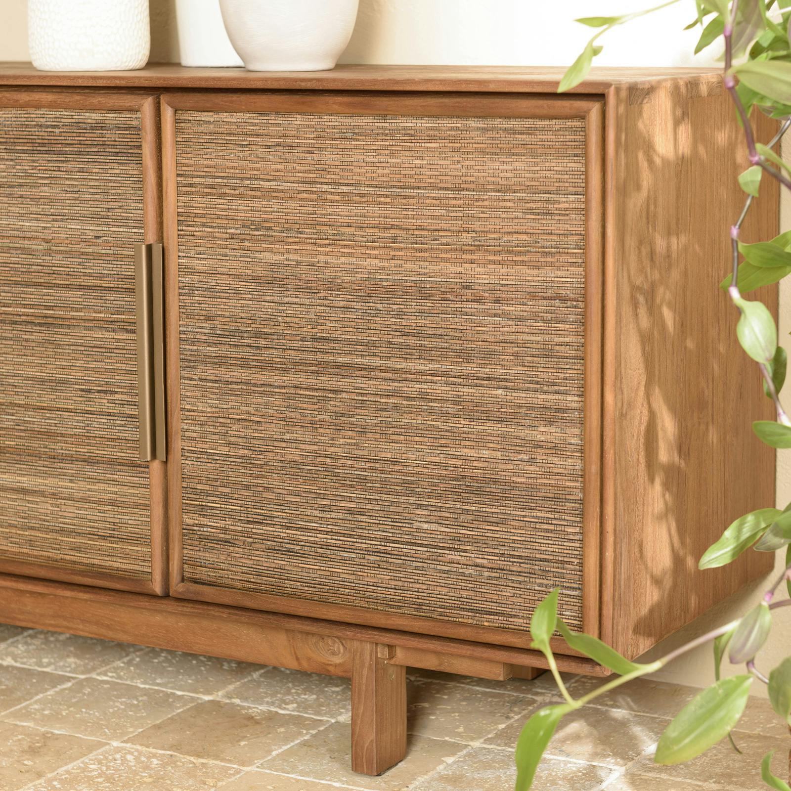 Buffet enfilade en teck 4 portes 180 cm SWING