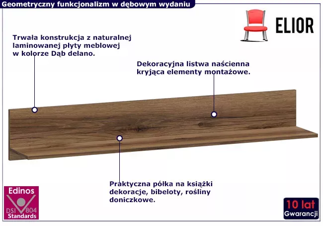 Nowoczesna półka ścienna - Eleno
