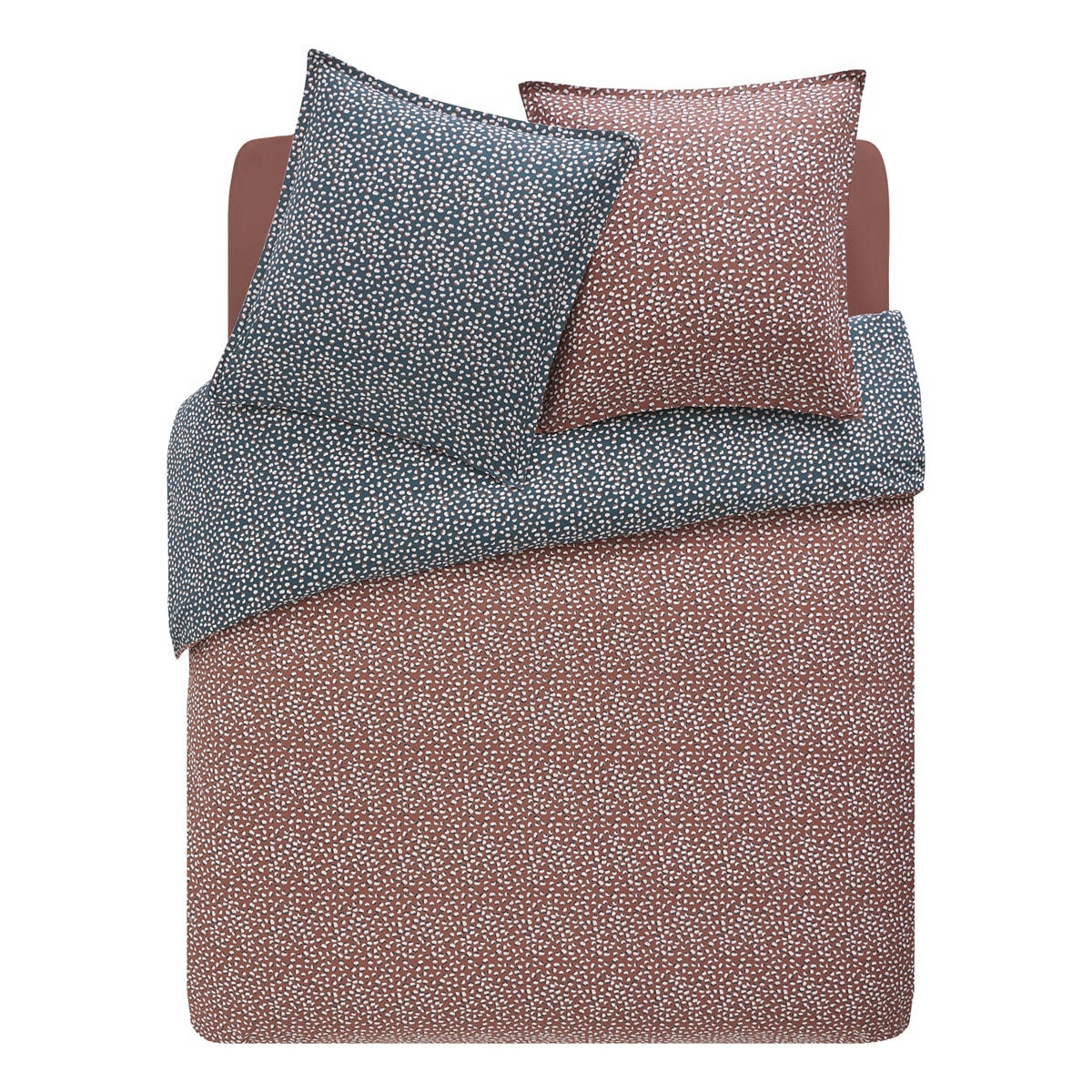 CLIN D'ŒIL - Housse de couette imprimée en coton bleu 240x220