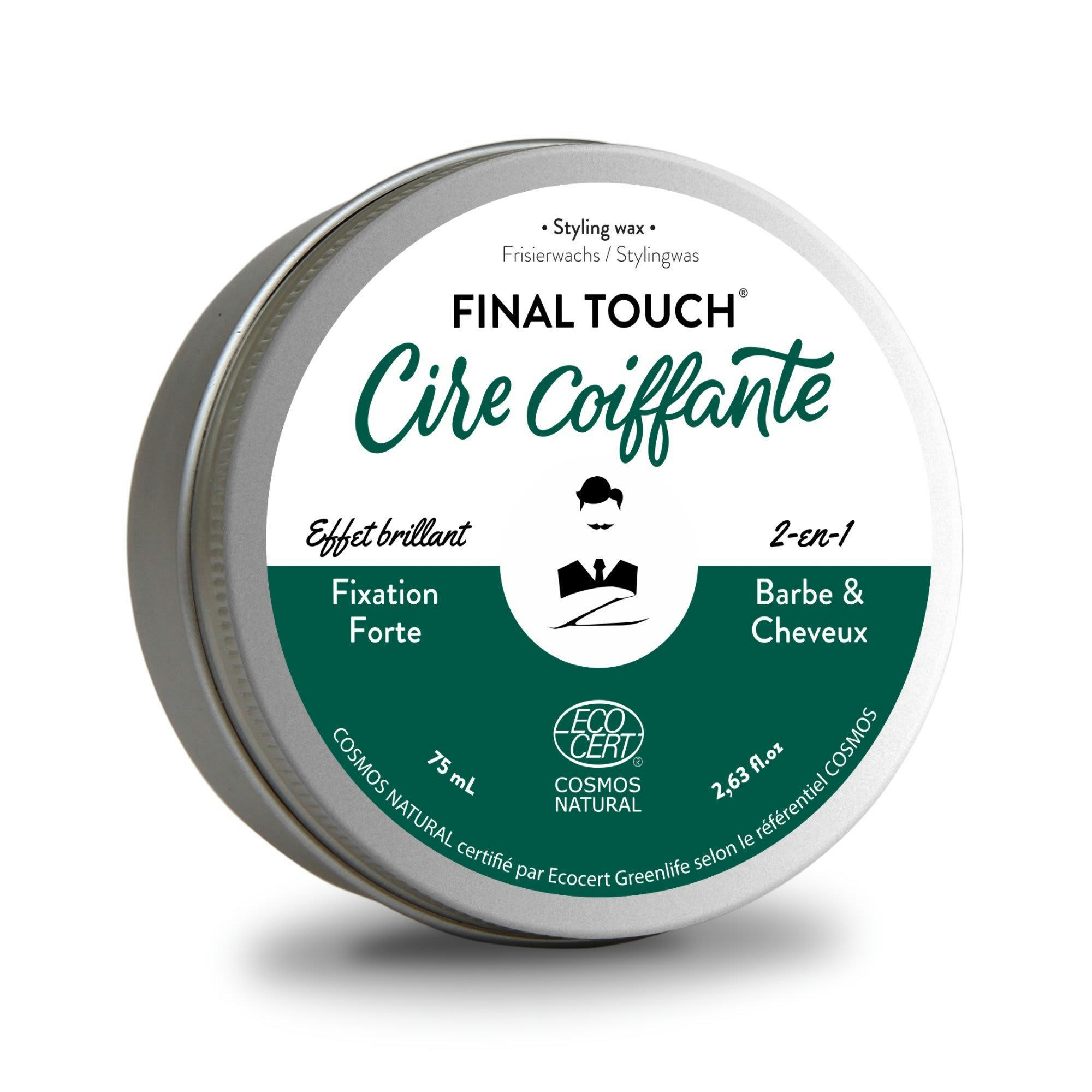 - FINAL TOUCH - Cire Coiffante Barbe & Cheveux pour Hommes 75mL