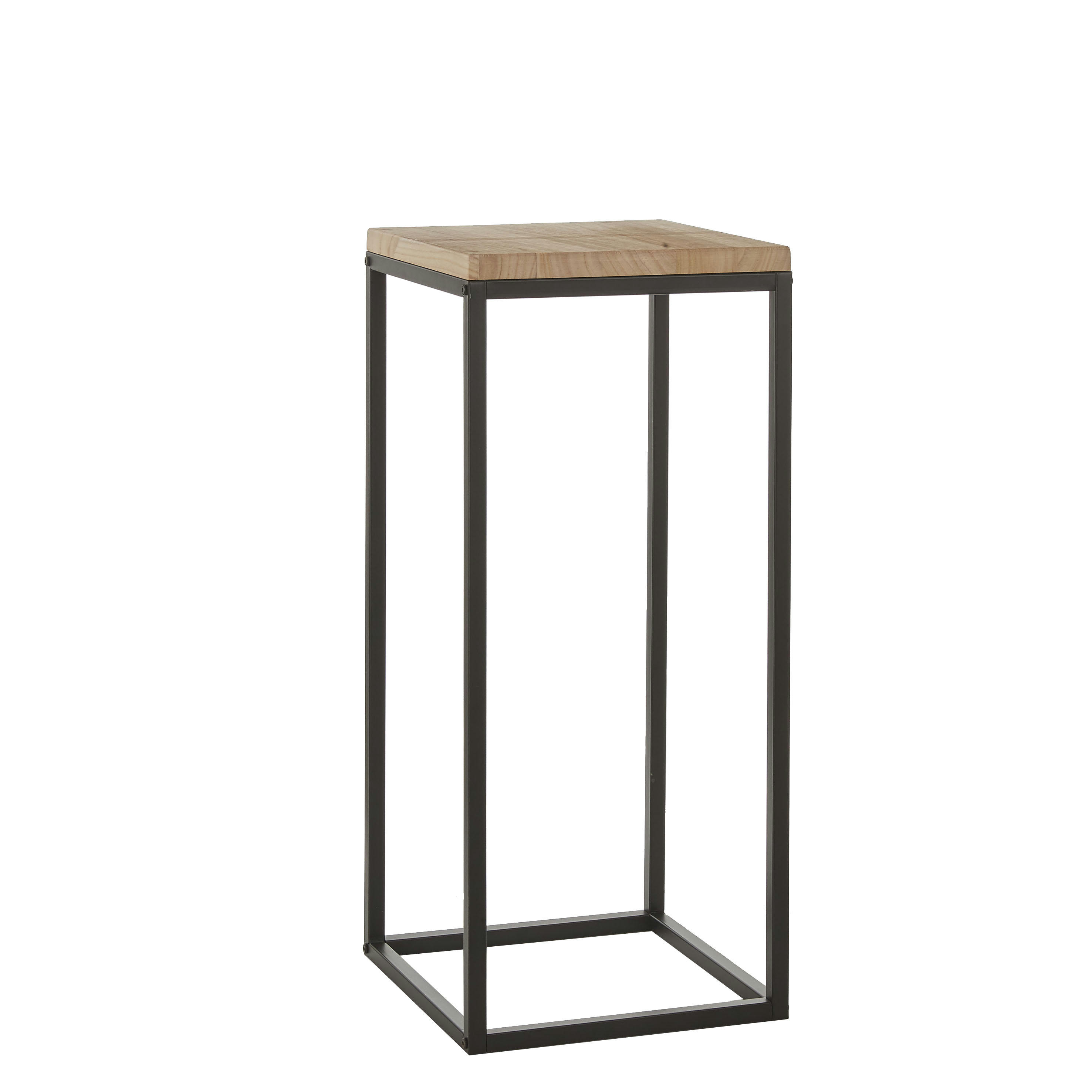 OSKAR - Table d'appoint en bois et métal noir H81