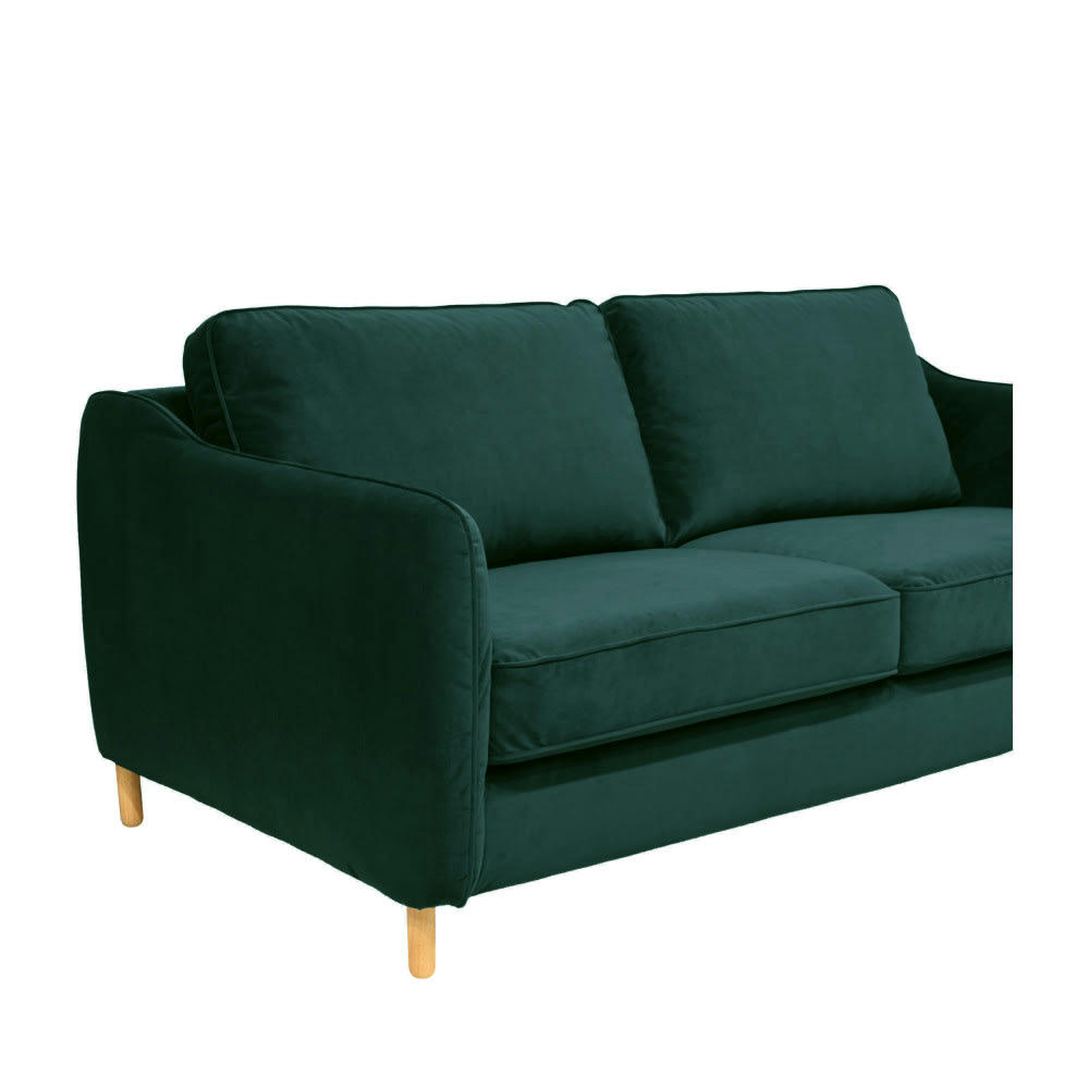 VORNAY - Canapé convertible ouverture express 3 places en velours vert eucalypt