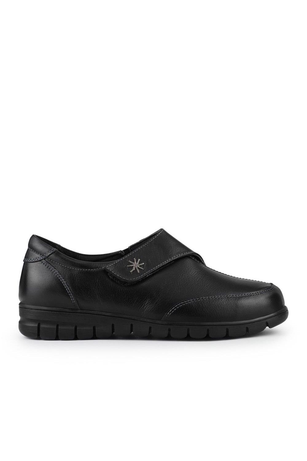 Pavers Wide Fit Leather Touch-Fasten Monk Shoes