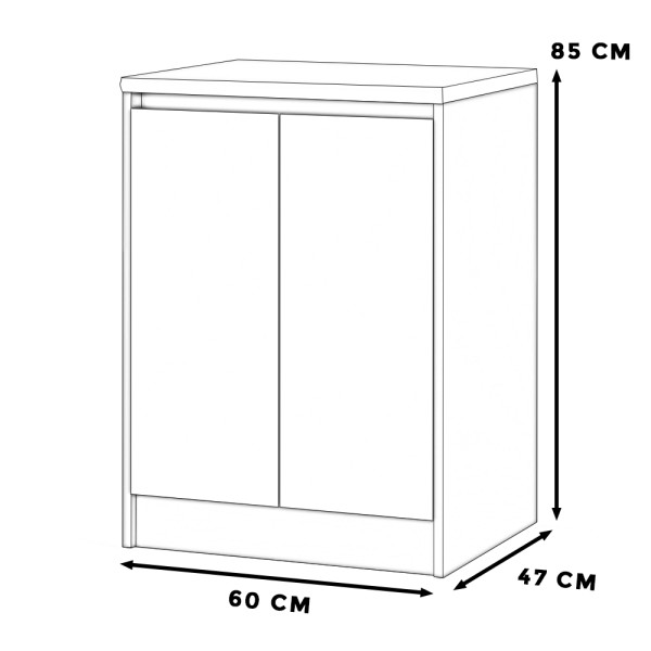 Szafka kuchenna stojąca bella 60cm szary mat biały mat