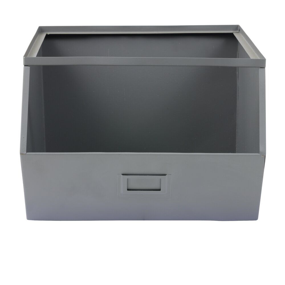 Bac superposable en métal gris L33xP28,5xH20cm