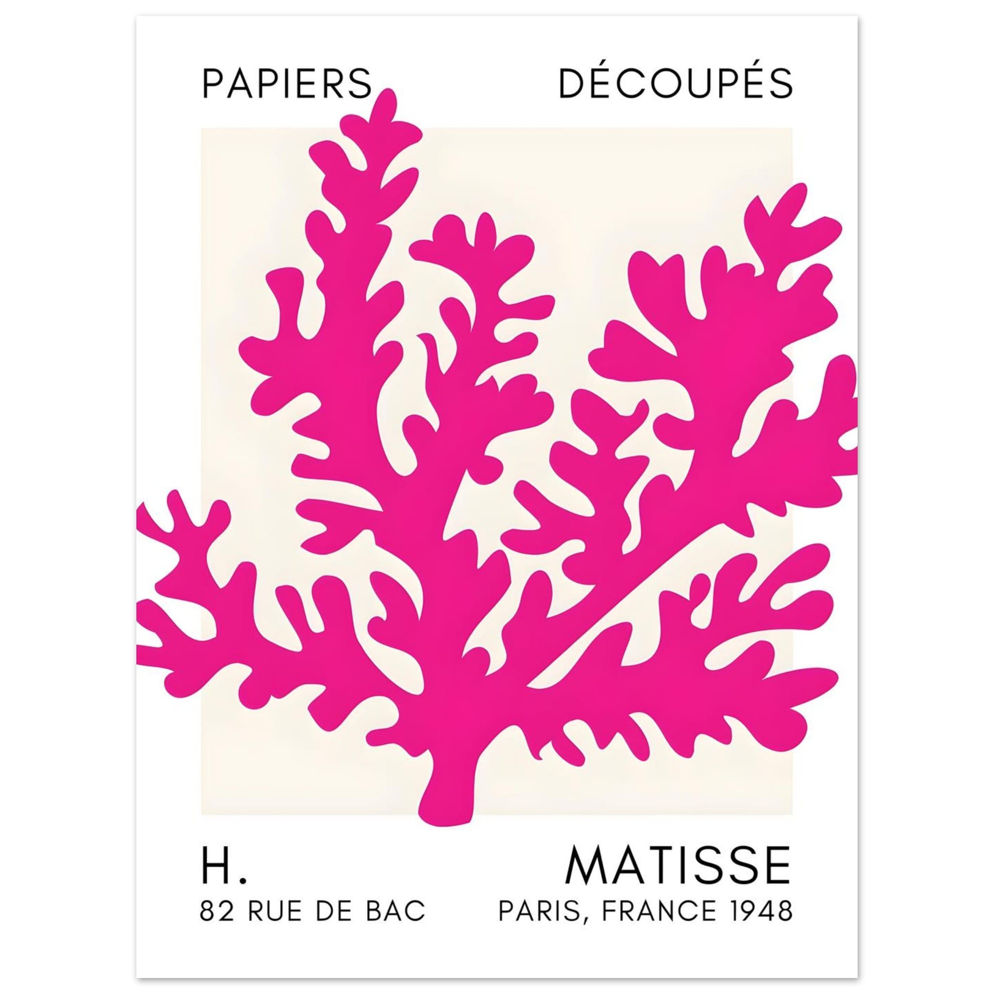 Artfulprints Poster Matisse – Aqua bloom pink  - 30x40 cm - Roze
