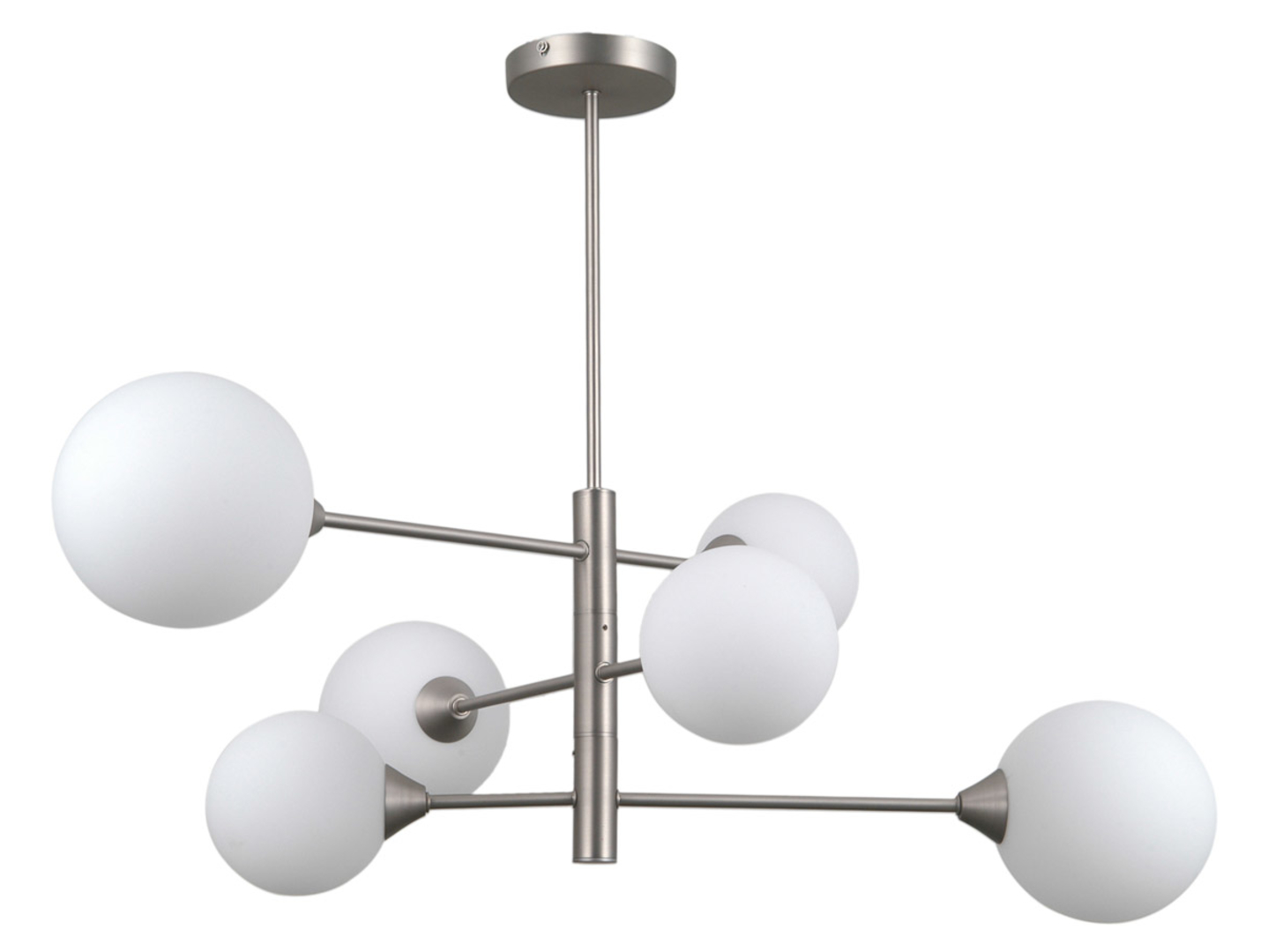 Lampa wisząca Evora 6-punktowa stalowa srebrna