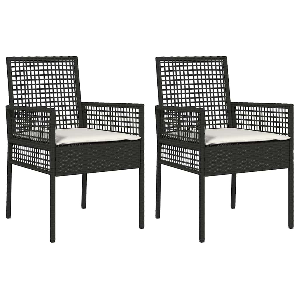 Krzesło Ogrodowe 2 pcs Czarny 55 x 53 x 85 cm polirattan