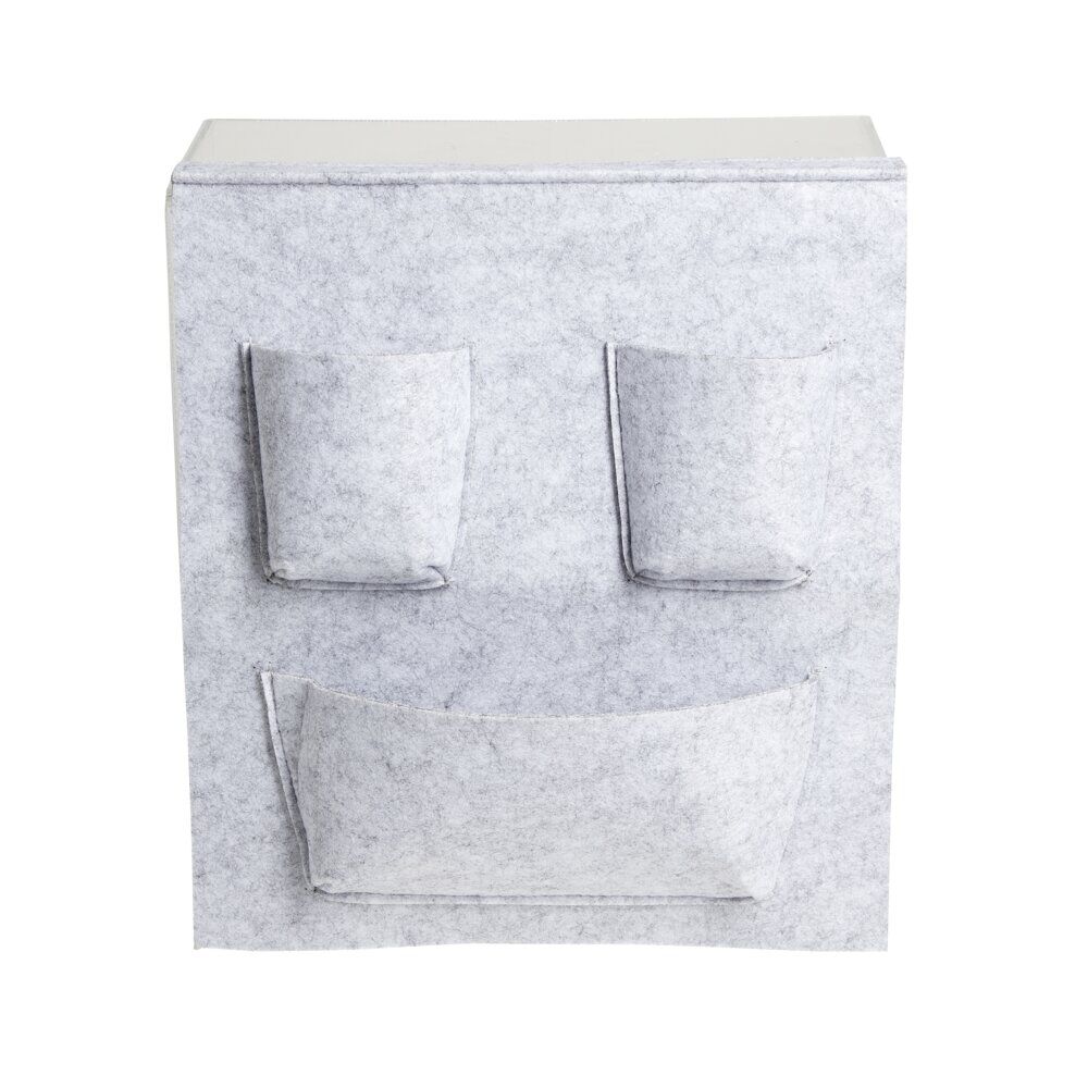 Rangement Box Cube pochette feutrine gris clair 34x30cm