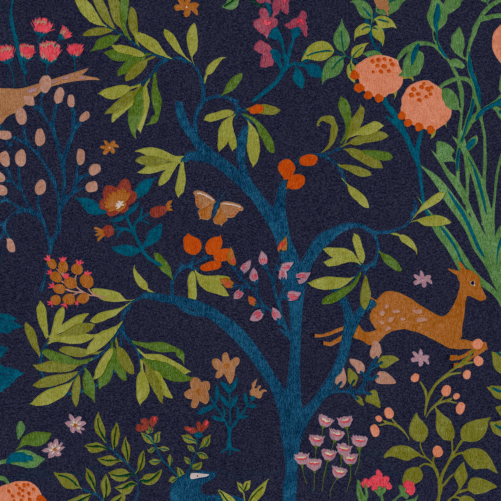 Joules Vliesbehang - Enchanted Woodland Navy - 1005x52