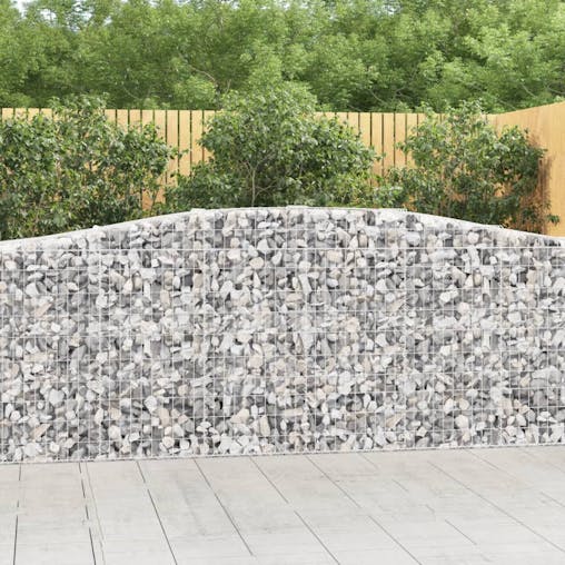 NNEVL Arched Gabion Baskets 2 pcs 400x50x100/120 cm Galvanised Iron