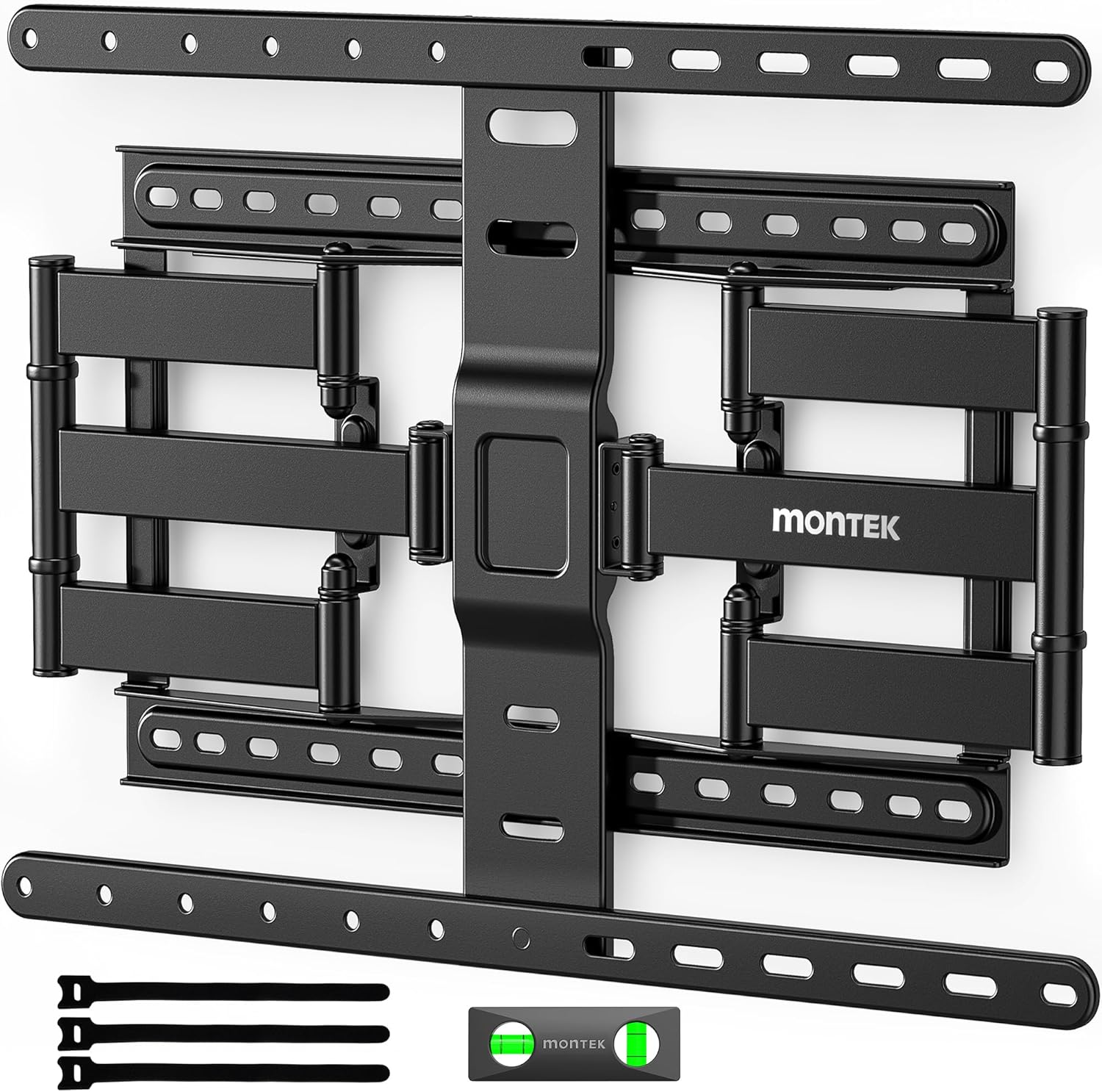 monTEK Ultra Slim TV Wall Mount for 43-90 Inch TVs | 1.1 Thin Low Profile Full Motion Bracket | Dual Swivel Articulating Arms with Tilt | Max VESA 600x400mm | Holds 132lbs | Fits 16/18 Studs