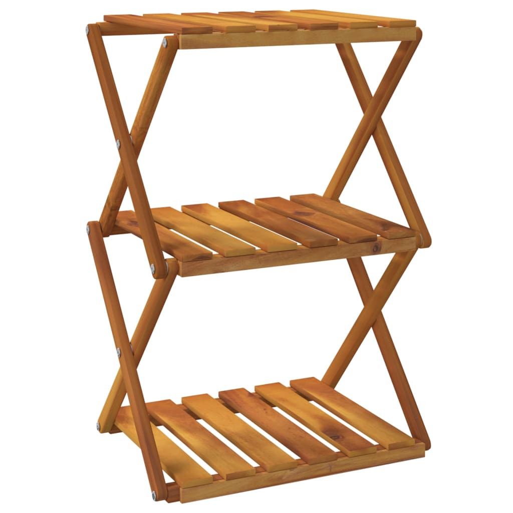 VidaXL Składany regał z 3 półkami brąz 43x31x63 cm