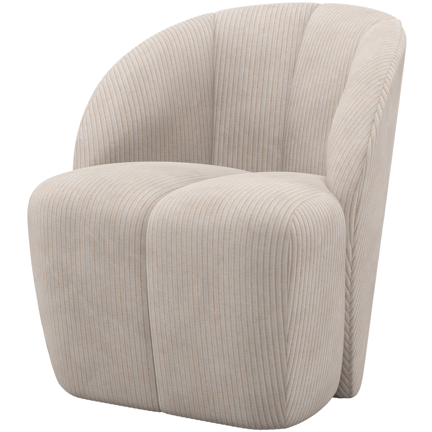 WOOOD draaifauteuil Mojo - Ribstof - Ecru - 75x68x77