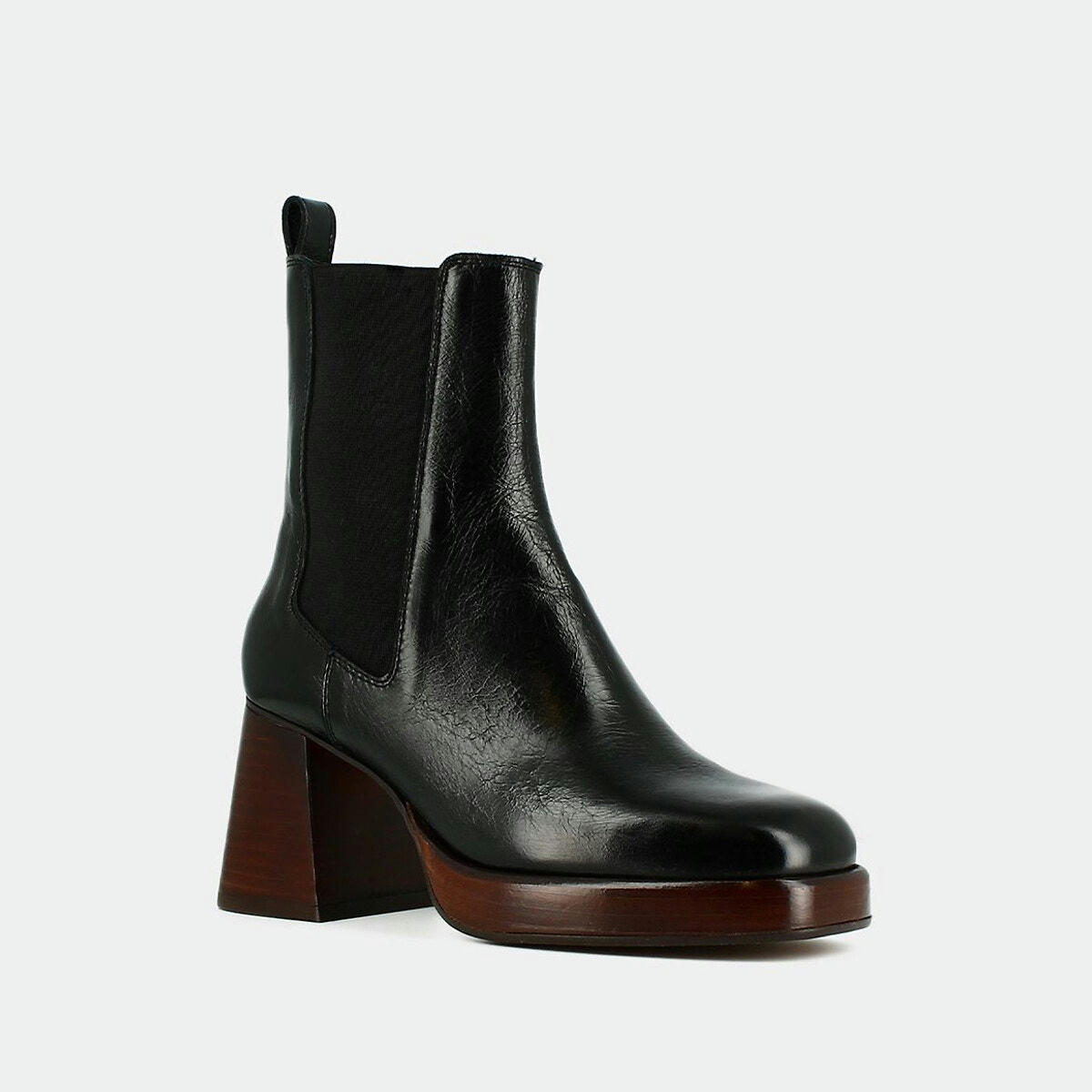 Bottines élastiquées en cuir Becca plateforme