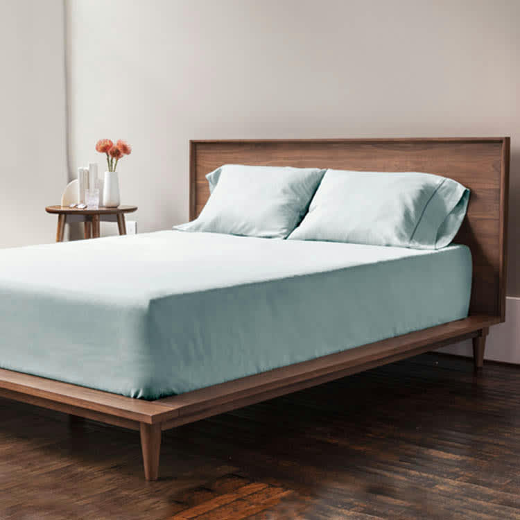 - Drap housse grand bonnet microfibre Vert Eau 160x200 cm