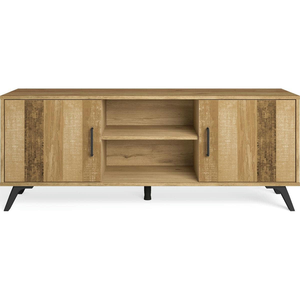 INARI - Meuble TV 2 portes effet bois 136 cm