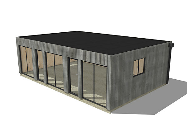 Bureau de jardin 4 saisons en bois 8,8 x 5,7 x 2,7 m / isolation RE2020 / menuiseries alu k-line