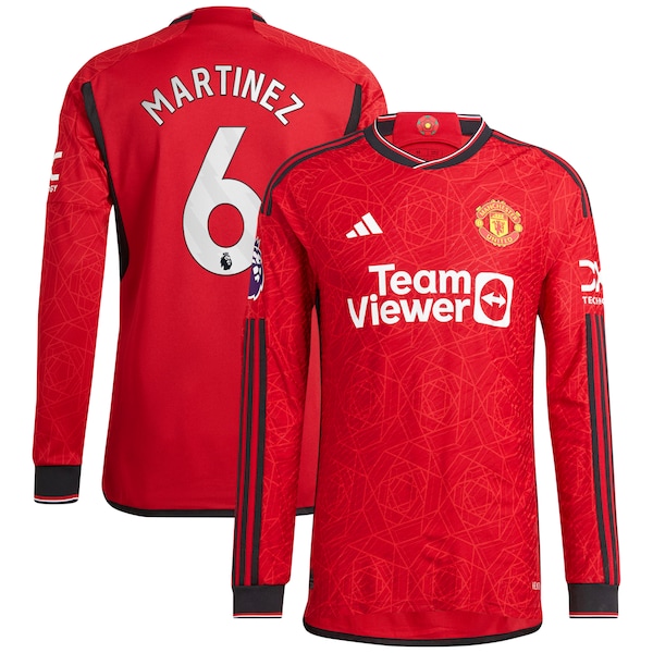 Lisandro Martínez Manchester United adidas 2023/24 Home Authentic Long Sleeve Player Jersey - Red