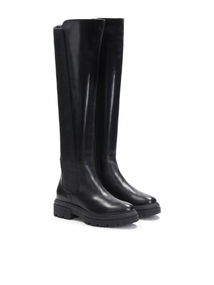 Ladies' black over-the-knee boots